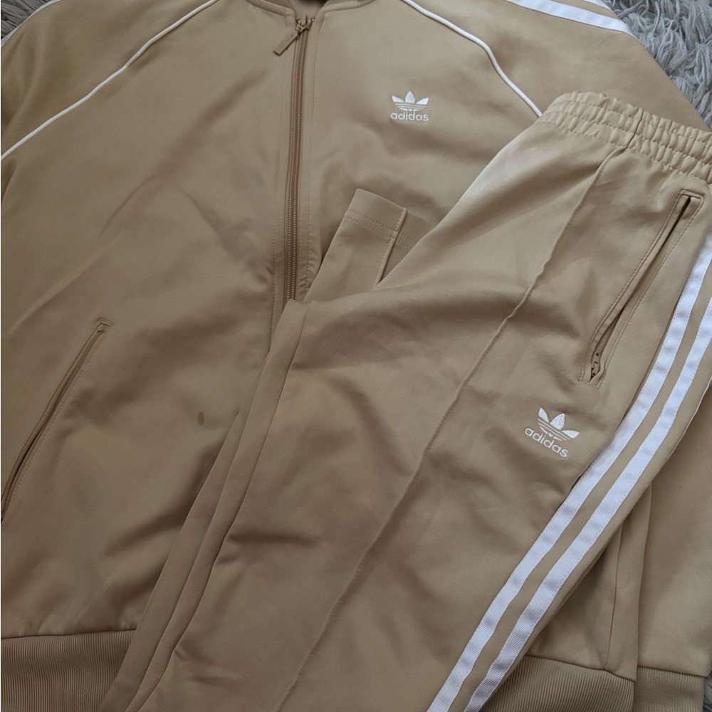 Adidas Tan Track Jacket & Pants for Women - Picture 1 of 4